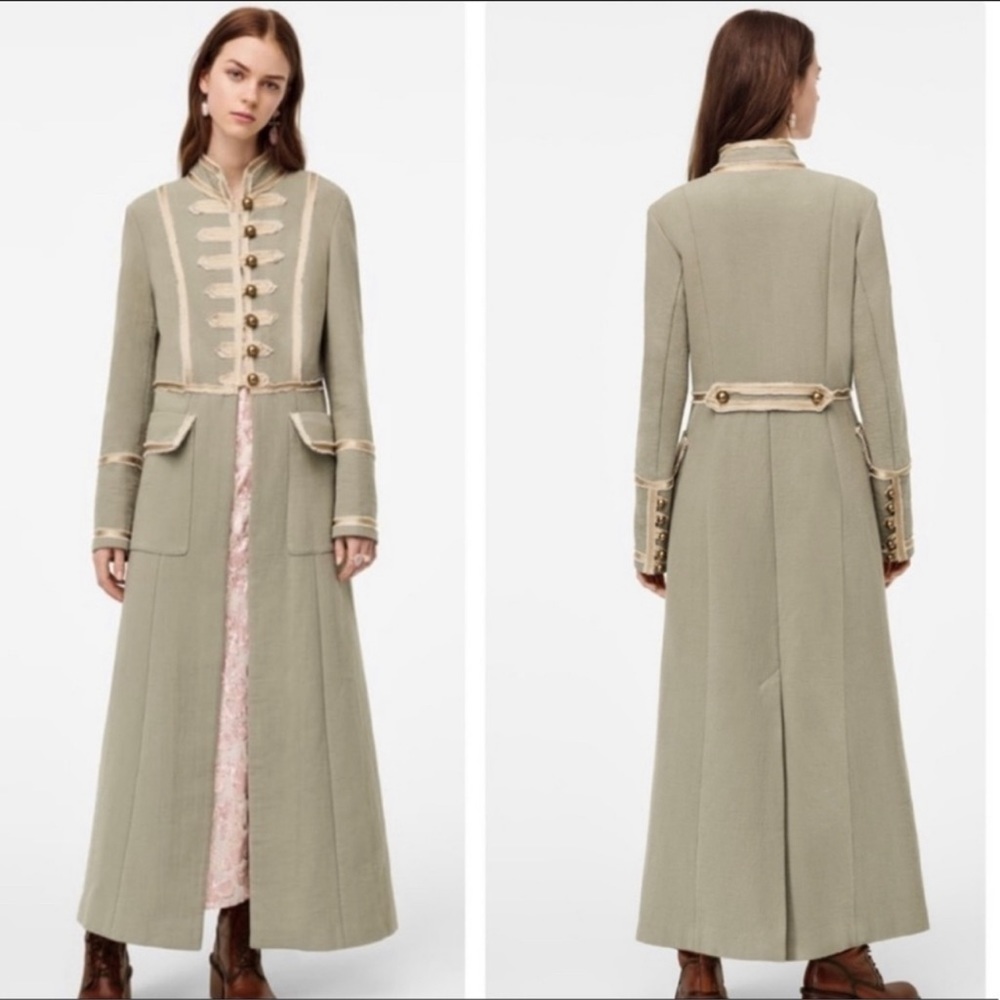 Zara Officer Military Green Coat! One of a Kind !